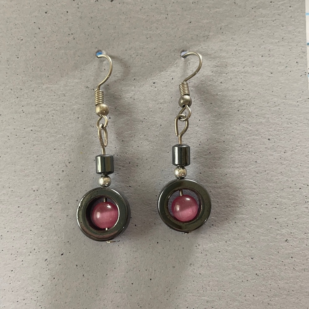 Hemitite garnet earrings